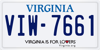 VA license plate VIW7661