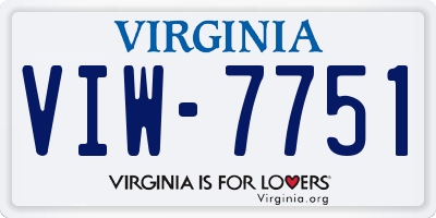 VA license plate VIW7751