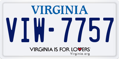 VA license plate VIW7757