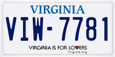 VA license plate VIW7781