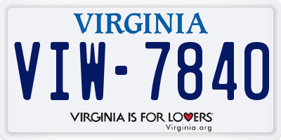VA license plate VIW7840