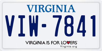 VA license plate VIW7841