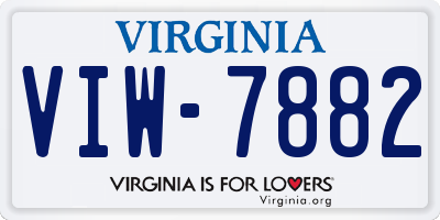 VA license plate VIW7882