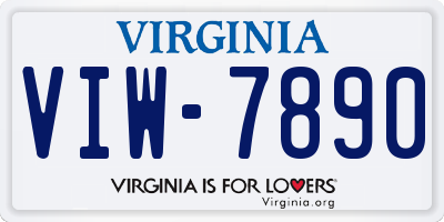 VA license plate VIW7890