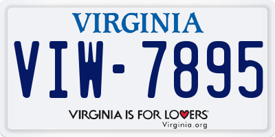 VA license plate VIW7895