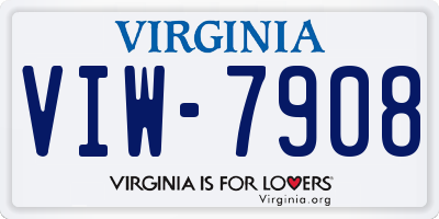 VA license plate VIW7908