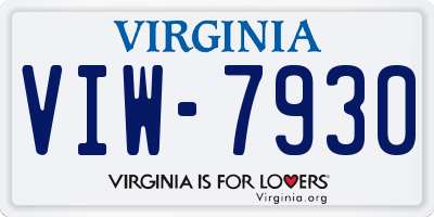 VA license plate VIW7930