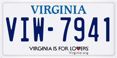 VA license plate VIW7941