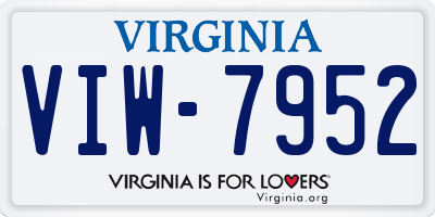 VA license plate VIW7952