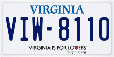 VA license plate VIW8110