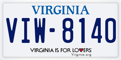 VA license plate VIW8140