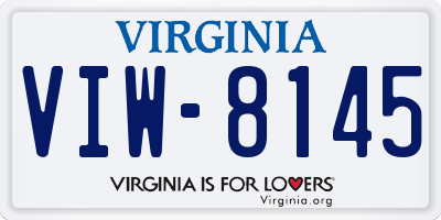 VA license plate VIW8145