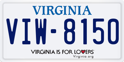 VA license plate VIW8150