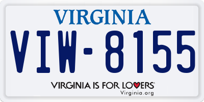 VA license plate VIW8155