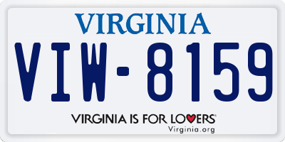 VA license plate VIW8159