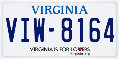 VA license plate VIW8164