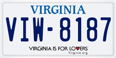 VA license plate VIW8187