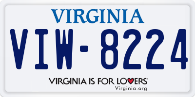 VA license plate VIW8224