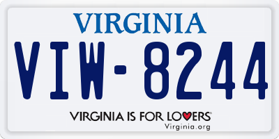VA license plate VIW8244