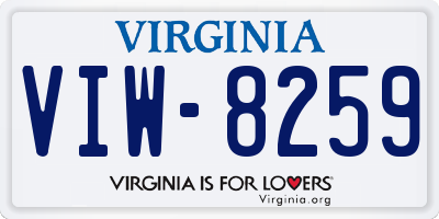 VA license plate VIW8259