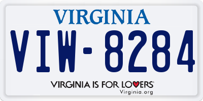 VA license plate VIW8284