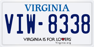 VA license plate VIW8338