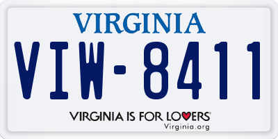 VA license plate VIW8411