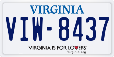 VA license plate VIW8437