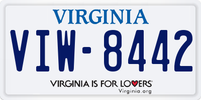 VA license plate VIW8442