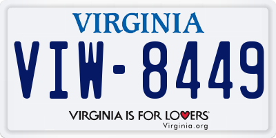VA license plate VIW8449