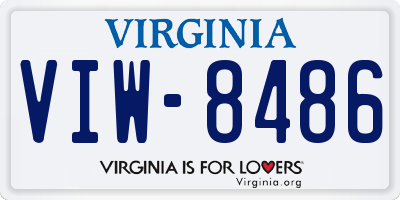 VA license plate VIW8486