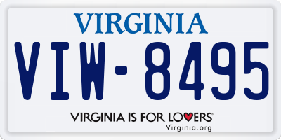 VA license plate VIW8495