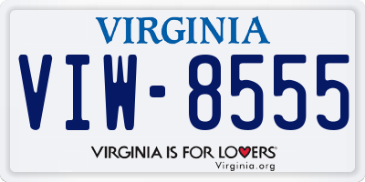 VA license plate VIW8555