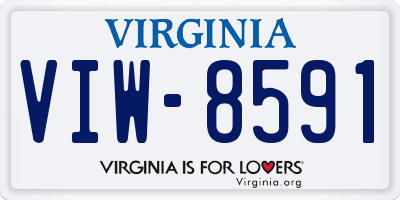 VA license plate VIW8591