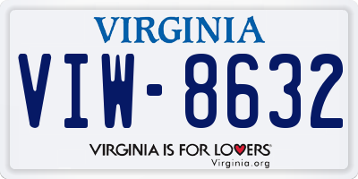 VA license plate VIW8632