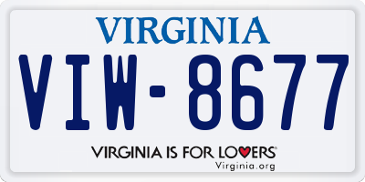 VA license plate VIW8677