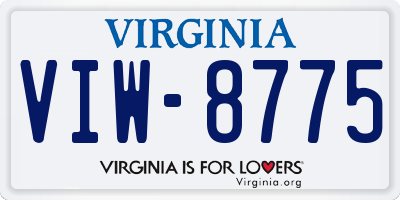 VA license plate VIW8775