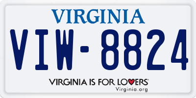 VA license plate VIW8824