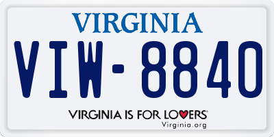 VA license plate VIW8840