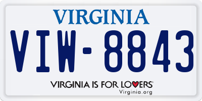 VA license plate VIW8843