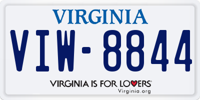 VA license plate VIW8844