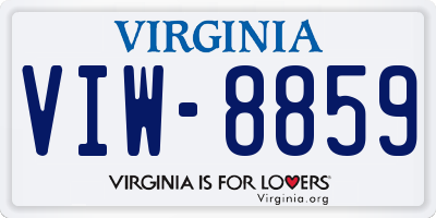 VA license plate VIW8859