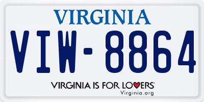 VA license plate VIW8864