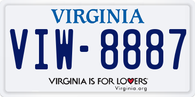 VA license plate VIW8887