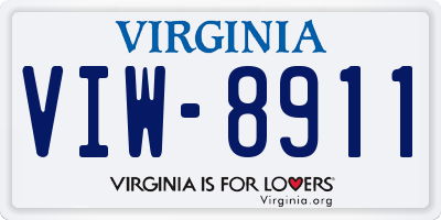 VA license plate VIW8911