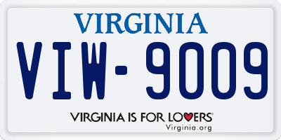 VA license plate VIW9009