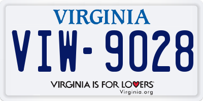 VA license plate VIW9028
