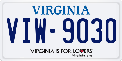 VA license plate VIW9030