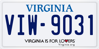 VA license plate VIW9031