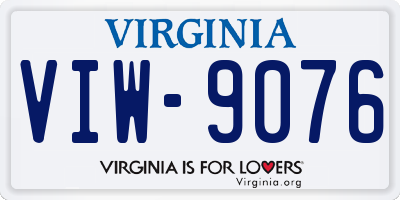 VA license plate VIW9076